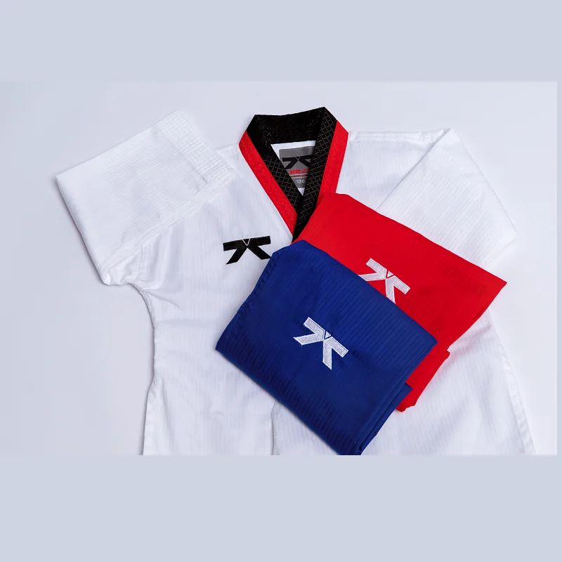 Firmway Taekwondo Uniformen Rood Blauw Volwassen Kinderen TKD Uniform Trainingspakken Tieners Poomsae Dobok TaeK Won Do & Karate Kleding