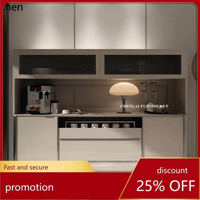 

ZML side cabinet high cabinet integrated against the wall modern simple rock slab solid wood multi-functional decoration