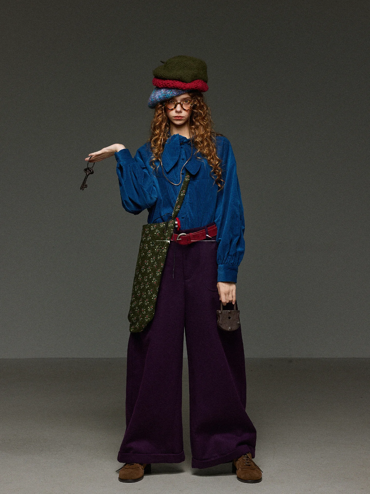 

Женский свободный повседневный универсальный топ Retro Sle Long Sve Corduroy irt с бантом для осенне-зимней моды