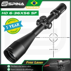 SPINA OPTICS HD 6-36X56 SF Tactical Riflescope Sniper Sight Remote Hunting 1/8MOA Turrets Lock Reset Fit AR15.223.308 etc