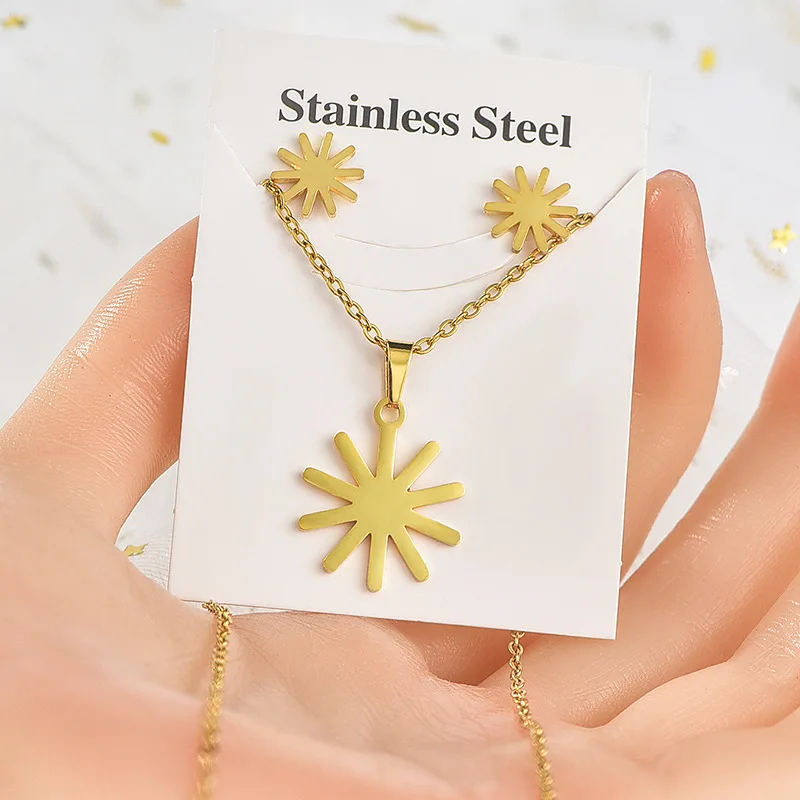 Gold Color Simple Punk Geometric Patter Pendant Necklace For Women Girls Trendy Fashion Neck Jewelry Party Gifts