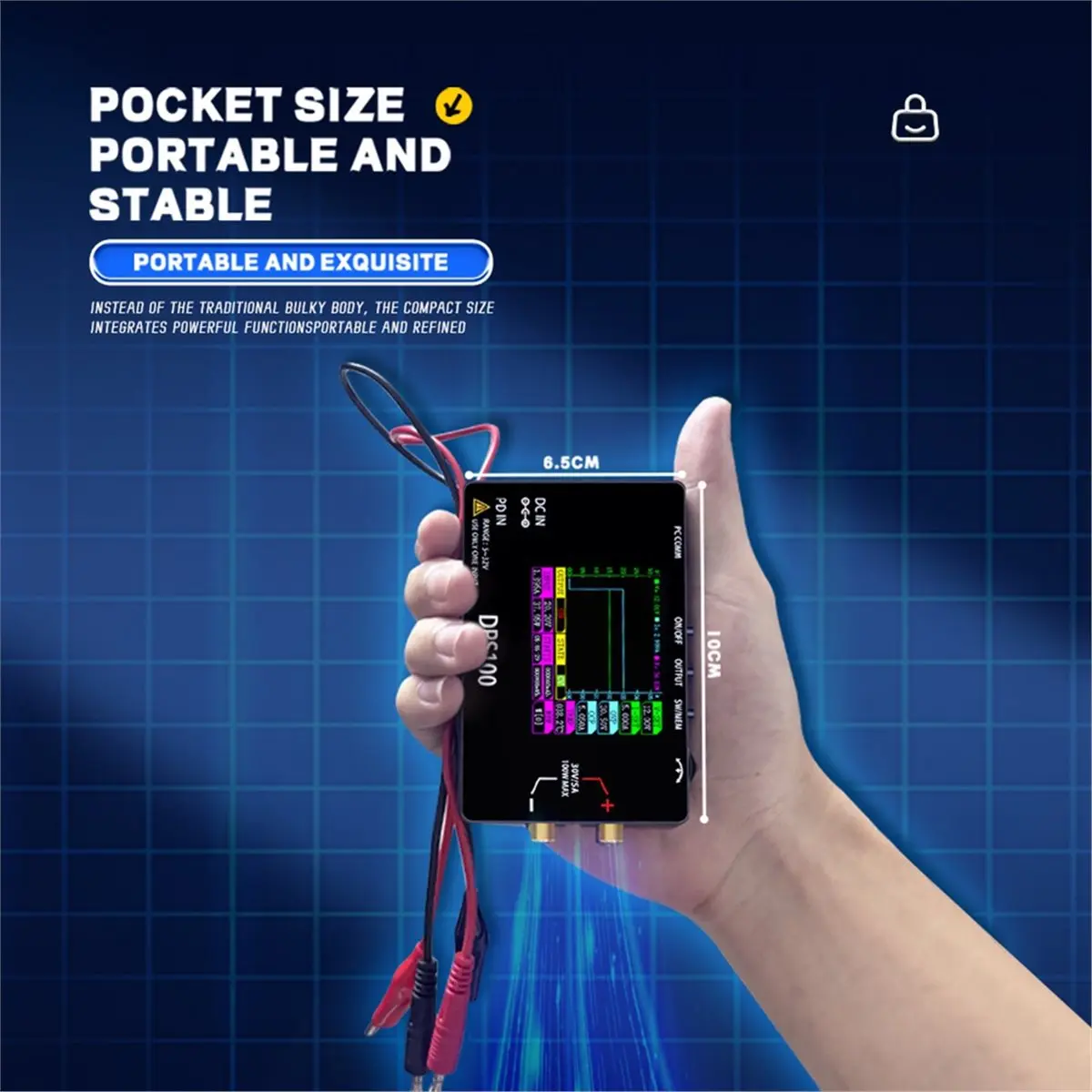 

A32M DPS100 100W 30V 5A Power Supply Portable Digital Adjustable Power Supply Multiple Protection Low Temperature Wave