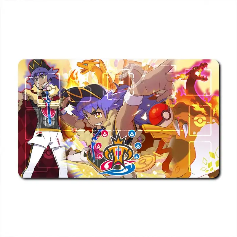 Pokemon Self Made 60X35Cm Card Mat Charizard Cynthia Garchomp Ptcg Dedicated Game Single Player Battle Anime Characters Card Pad