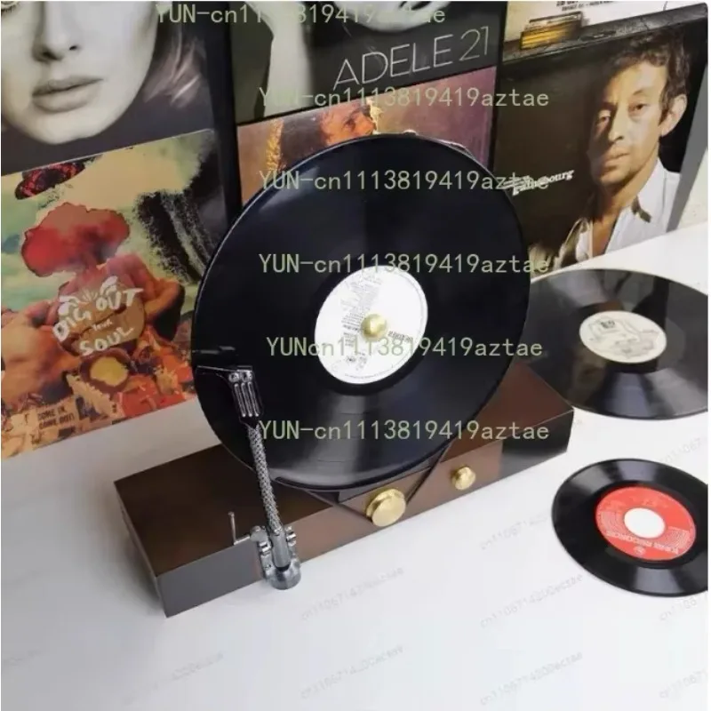 Modern Light Luxury Simulation Vertical Vinyl Record Player Phonograph Creative Ornament Desktop Porch Decoration Model Room
