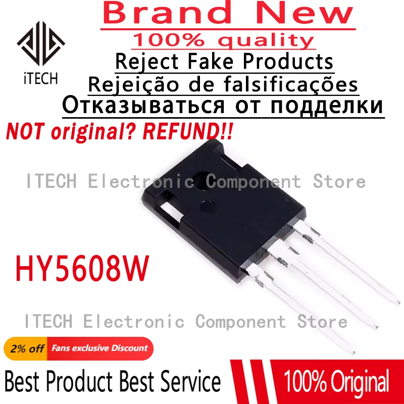

(10-50) шт./лот оригинальный транзистор MOSFET HY5608W 360A80V HY5608 TO-247 100% новый и подлинный