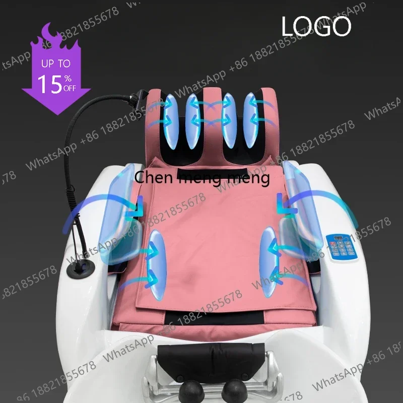 D80 Smart Electric Massage Shampoo Chairs Hair Salon Shower Hairdressing Hair Wash Shampoo Bed Ergonomics Salon Furniture Silla