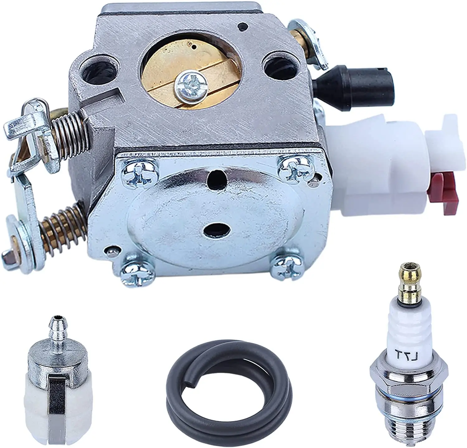 Carburador carb para husqvarna 340 345 350 353 epa 346xp mangueira de filtro combustível carburador combustível mangueira filtro de combustível vela ignição