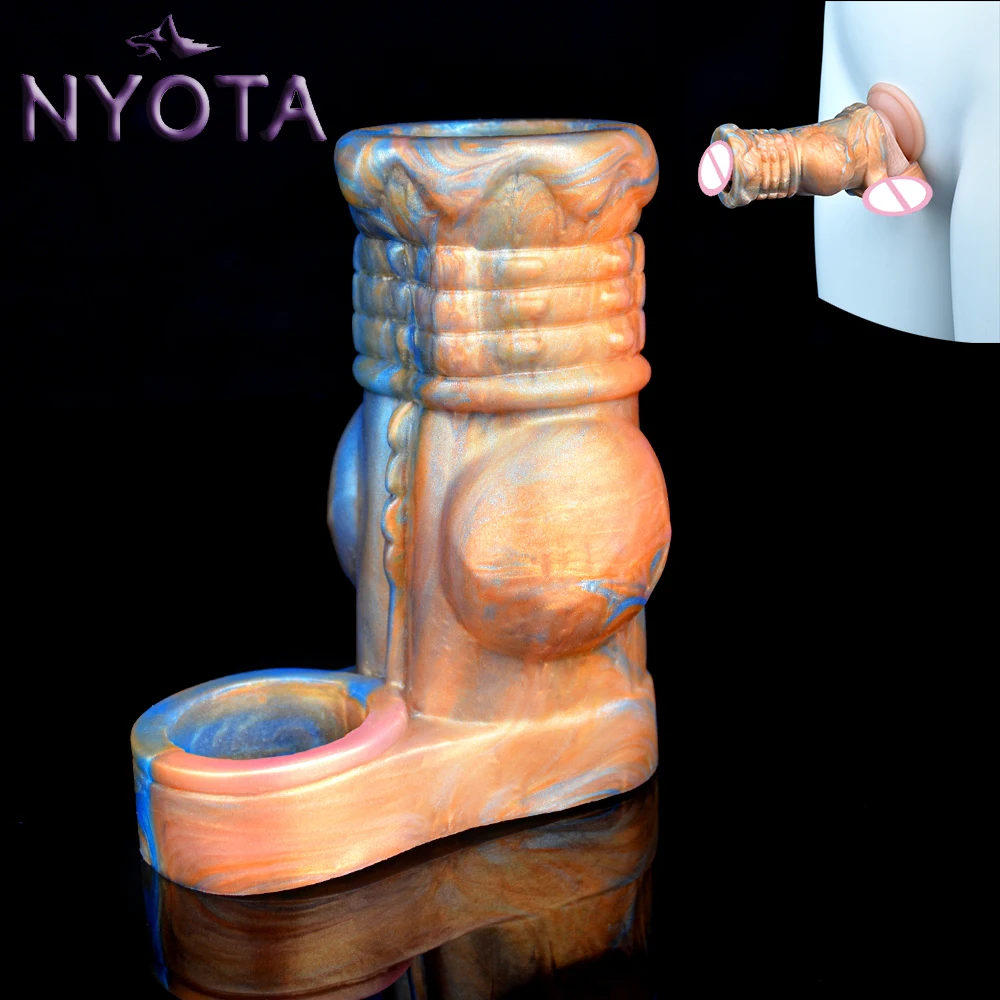 

NYOTA Soft Silicone Penis Sleeve Enlargement Big Knot Cock Ring Cover Male Masturbator Sex Toy For Men Dildo Delayed Ejaculation