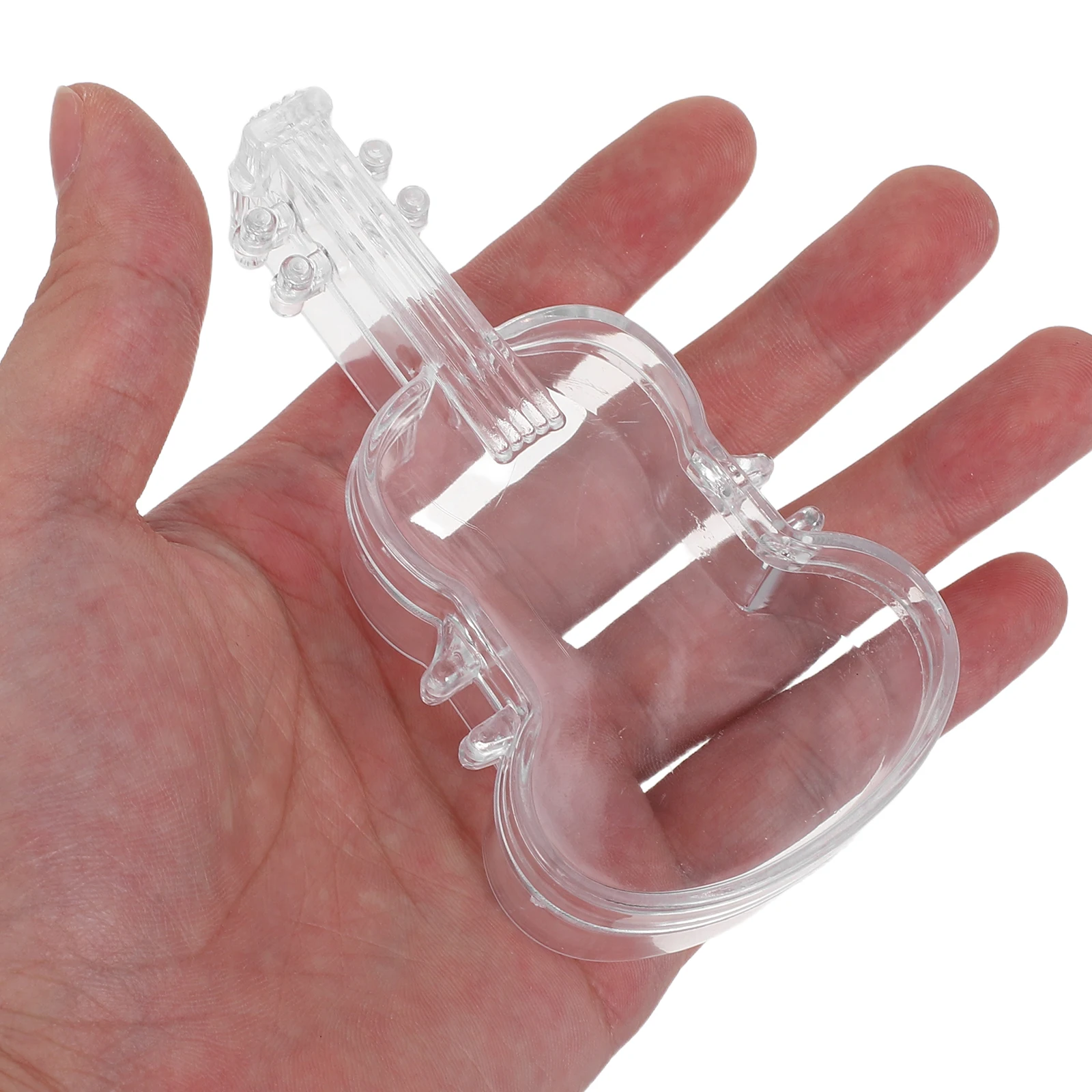 

12pcs Violin Candy Box Transparent Creative Storage Case For Wedding Party Favors Music Festival Lollipop Container Plastic