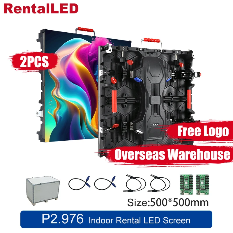 Binnenverhuur P2.976 Kerk P2.9 LED-scherm 500×500mm Spuitgietaluminium Hoge vernieuwing Gratis logo LED-videowandkast