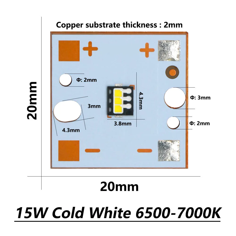 LED Car Driving Headlight Chip Lamp Beads 15W DC9-11V 20W DC12-14V 25W DC15-17V Cool White 6500-7000K Light Lamp Car Accessories