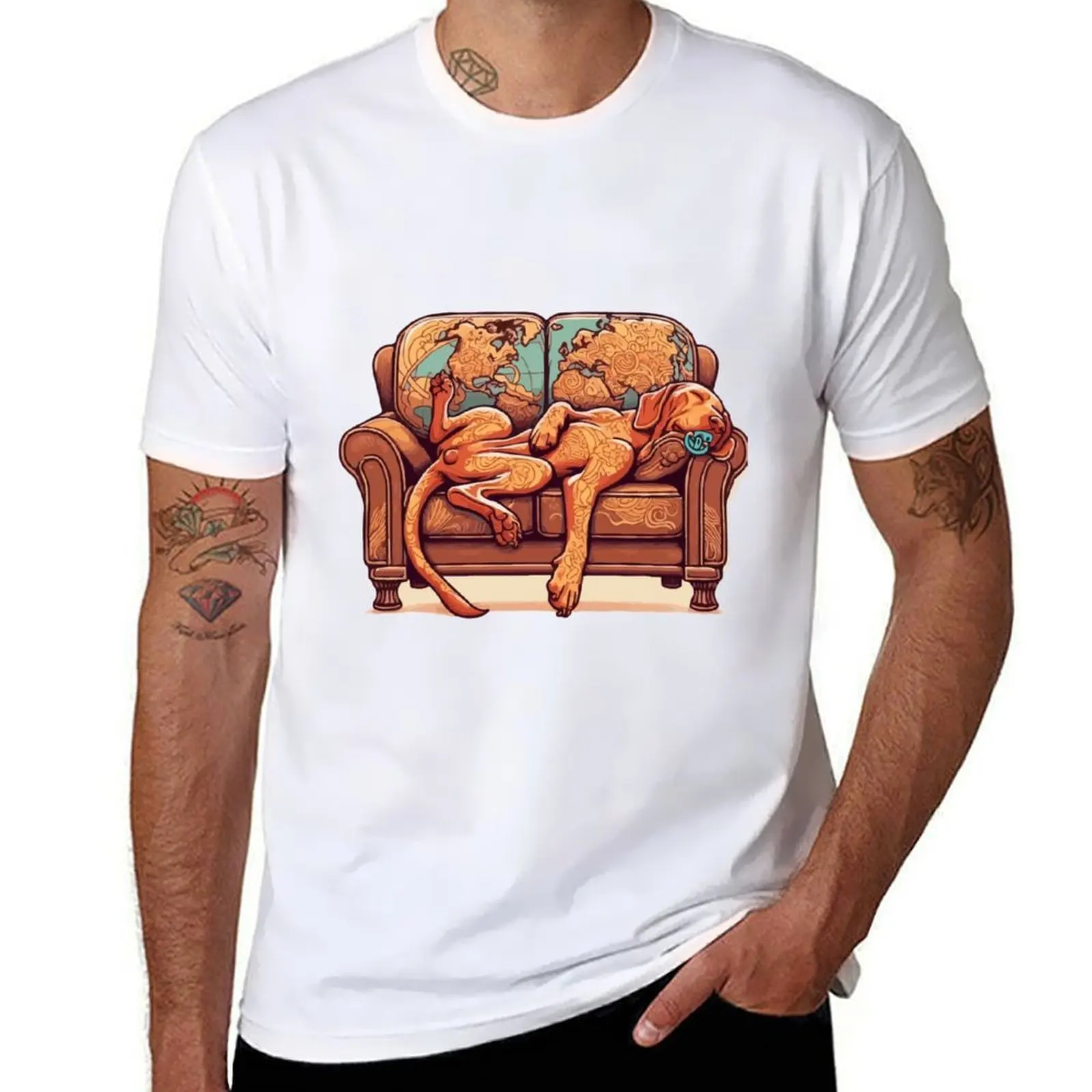 

Vizsla's Cartographic Comfort T-Shirt funny t shirts dark humor man t shirt summer T-Shirt