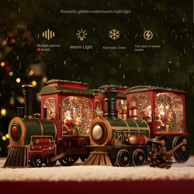 Christmas gift, Christmas Eve music box, train music box, giving children's birthdays, elderly people, snowman toys