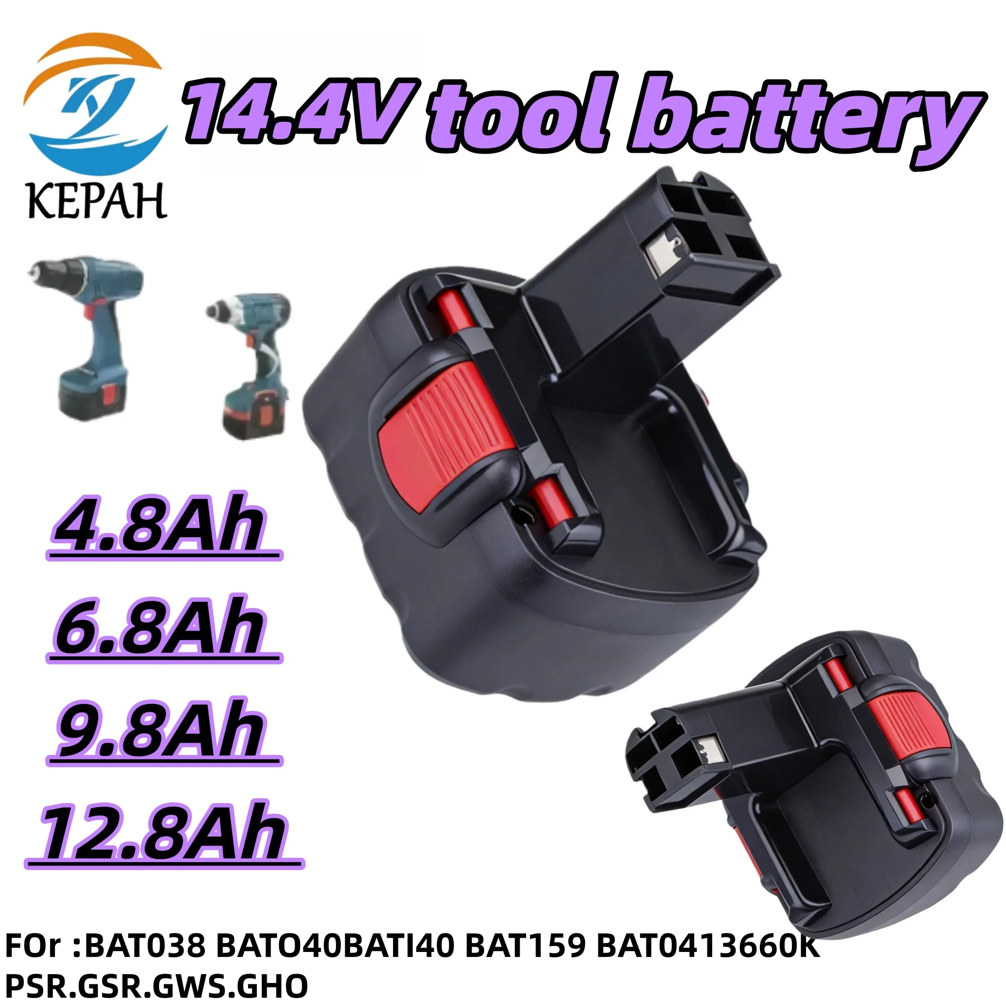 14.4V Ni-MH Tool Battery Multiple Capacities｜4.8/6.8/9.8/12.8Ah for BAT140/PSR 12 Series