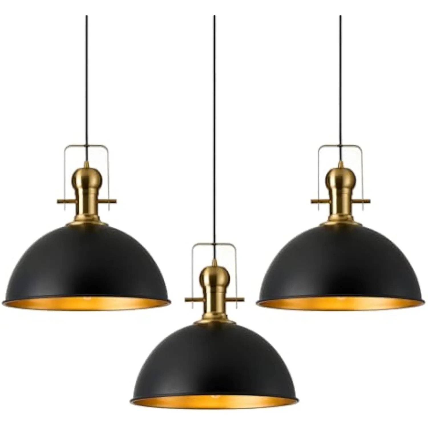 

12 英寸 Black Farmhouse Pendant Lights Matte Pendant Lights for Kitchen Island Industrial Adustable Height Vintage Dome Hangin