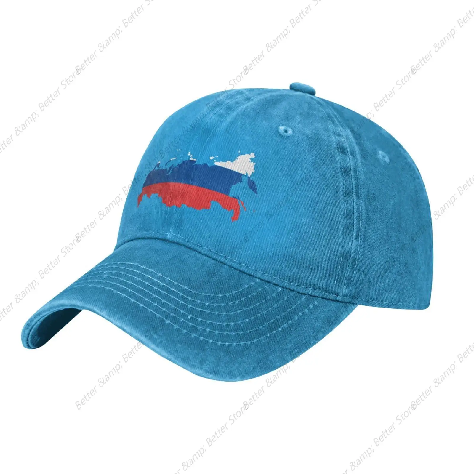 

Russia Terrain Map Vintage Baseball Cap Women Men Trucker Caps Golf Dad Hats Blue