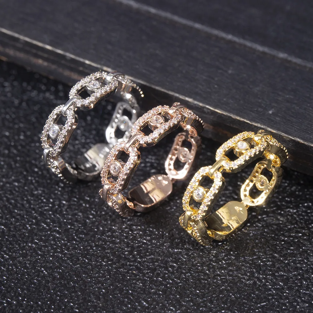

HIBRIDE Hot Selling Geometric Cubic Zirconia Rings For Women Bridal Luxury Party Wedding Gifts Wholesale Bijoux Femme R03