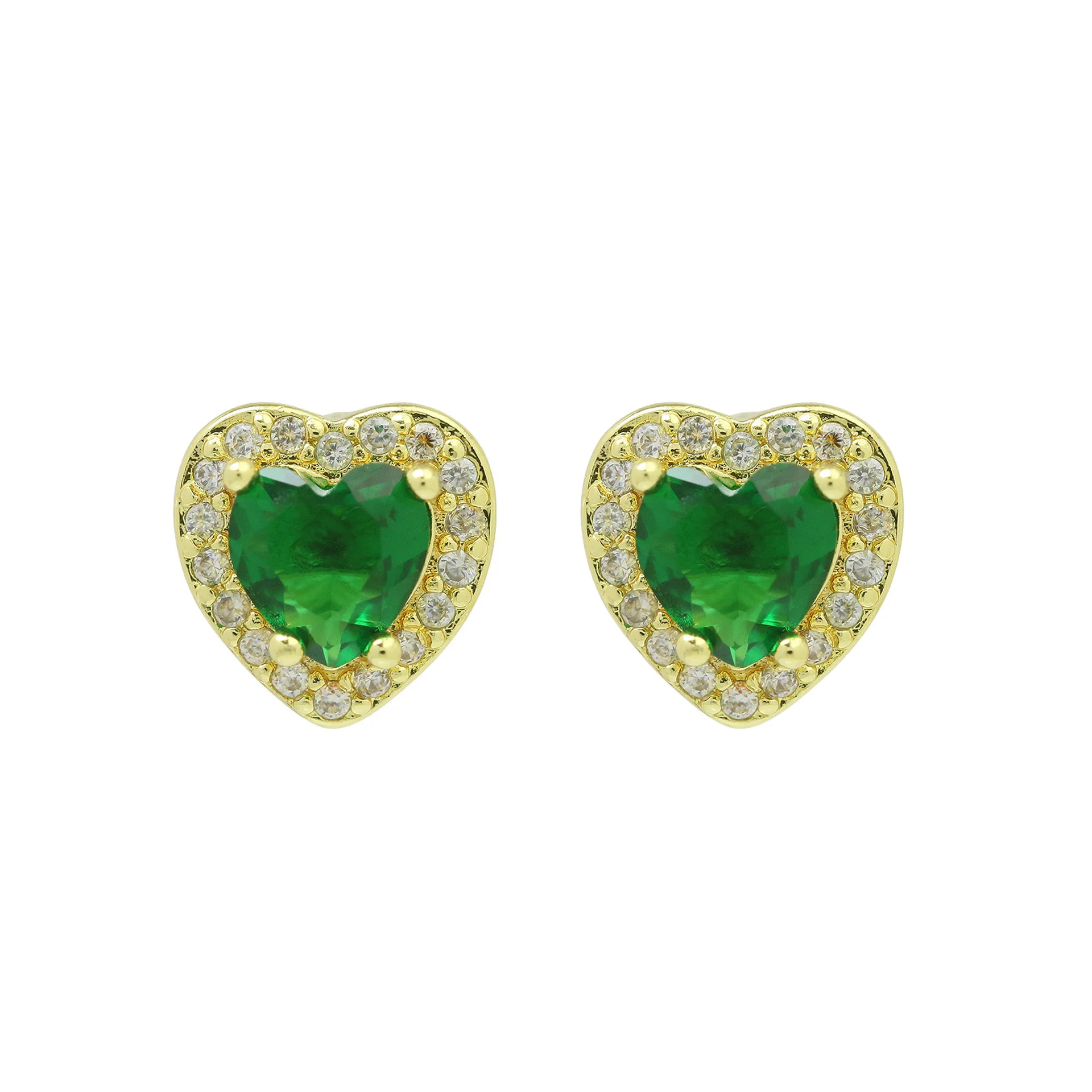 Geometrische Mehrfarbige Herz-Ohrstecker für Frauen Romantische Geburtsstein-Zirkon-Hochzeitsohrringe Ohrschmuck Accessoires Geschenke – Detail 5