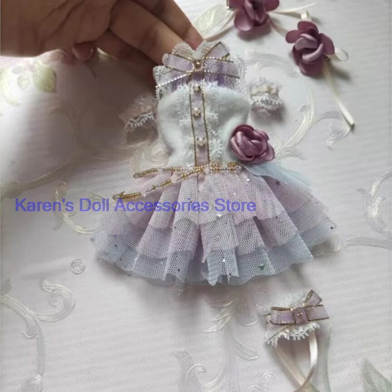 4pcs cos Kotori Minami Hair clip+skirt+sleeve cover+leg ring+socks for Blythe/landoudou(Fit for Lulu,ymy24,Ob22,24,26,zone)