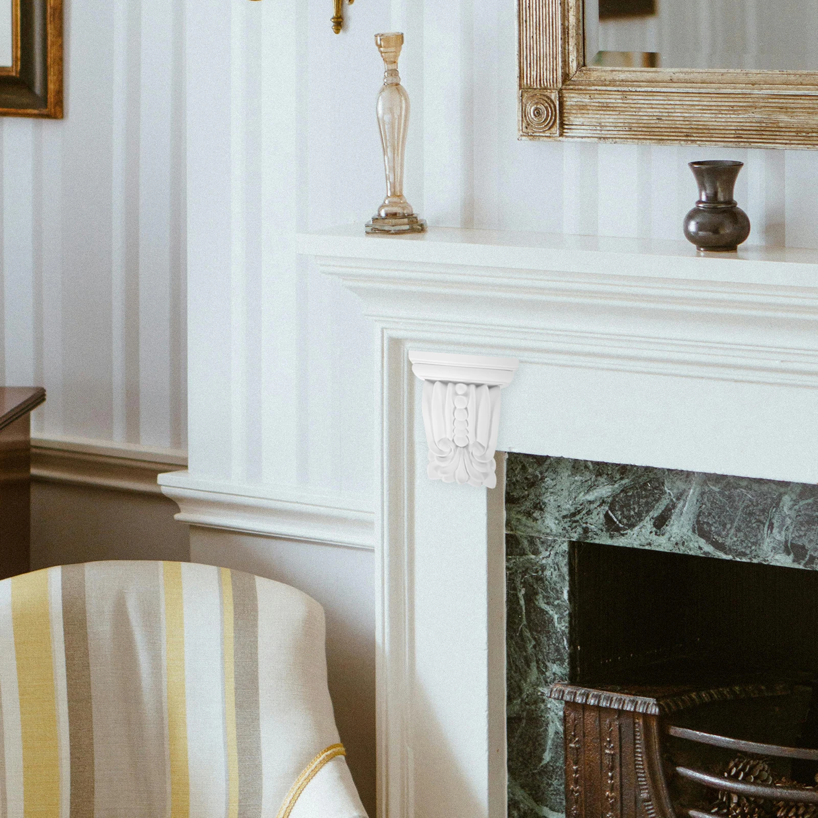 

1pcs European Style Pu Corbels Decorative Wall Brackets Carving Design Home Corner Support Ready To Paint Vintage Rustic