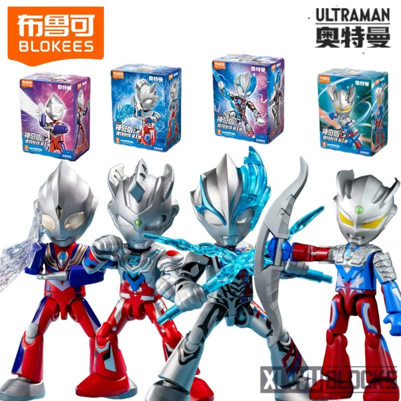BLOKEES Ultraman Assembling Building Blocks Magic Edition Zero Tiga Blazar Mobile Model Collection Ornaments Toys Gifts