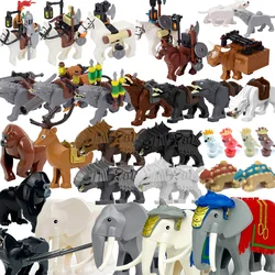 MOC Medieval Animals Series Building Blocks Figures Mount Wolf Beast Garden War Wolf Castle Carriage Ox Transportation Kit Brick