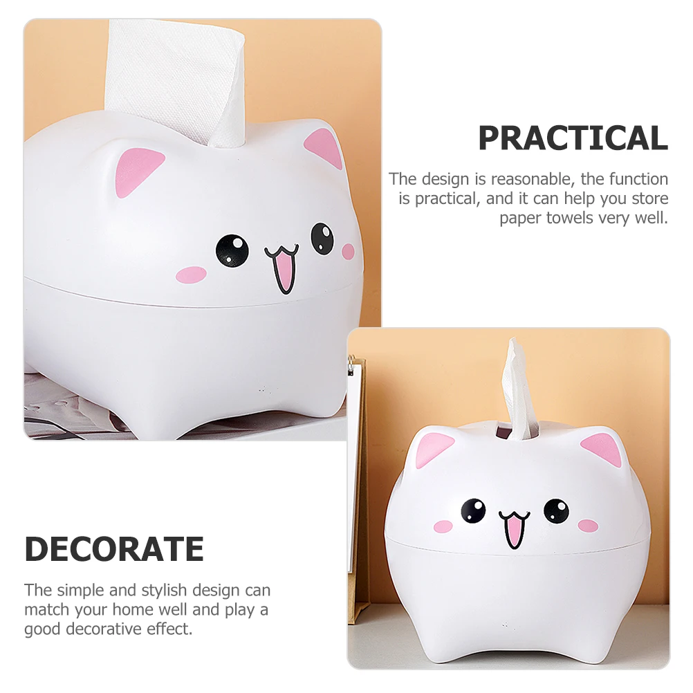 

Facial Tissue Box Holder Cat Shape Desktop Decoration for Countertop Shelf Night Stand Napkin Dispenser Napkin Dispenser