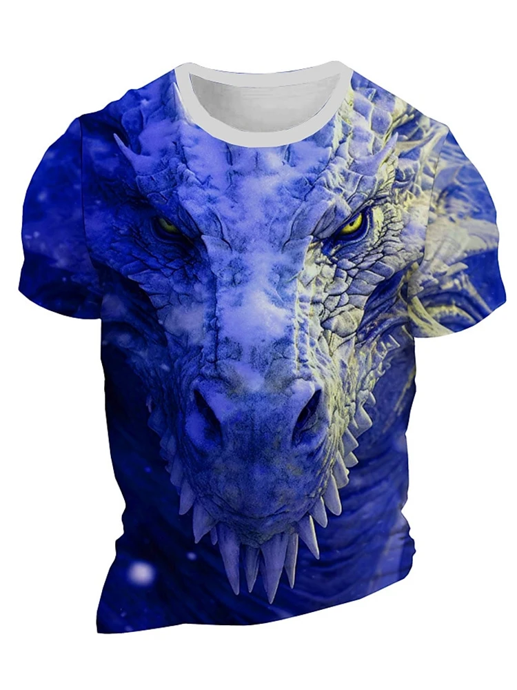 Men's T-shirt 3D dragon print summer daily casual men's street T-shirt short sleeved outdoor sports city fashion men's T-shirt image 5