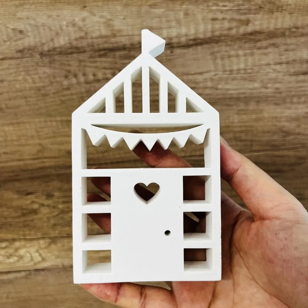 

Seaside Beach House Ornaments Silicone Mold DIY Handmade House Cement Plaster Cabin Decorative Mold Home Decor Gifts