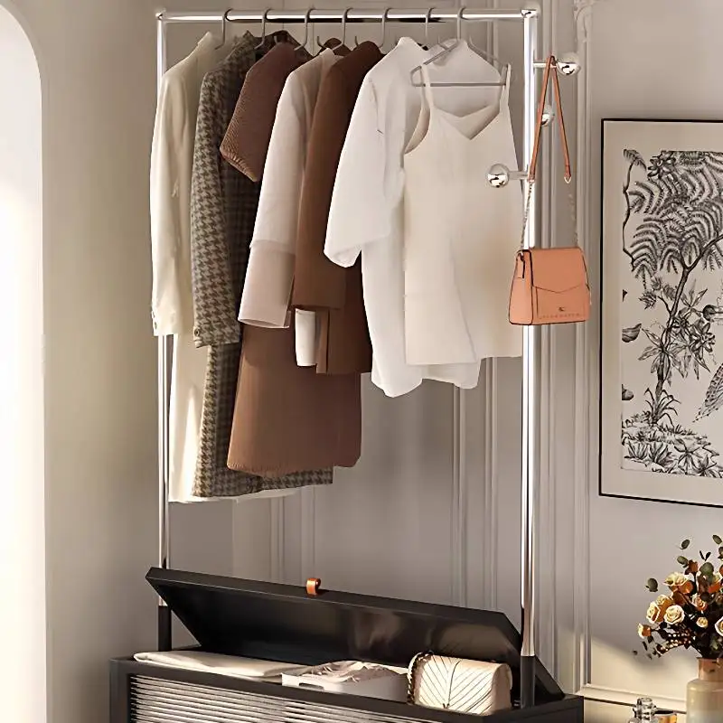 縦型収納ショップ洋服ラックディスプレイブラックモダンジャパンディ衣類ラックリビングルームペルチェロデロパルーム家具