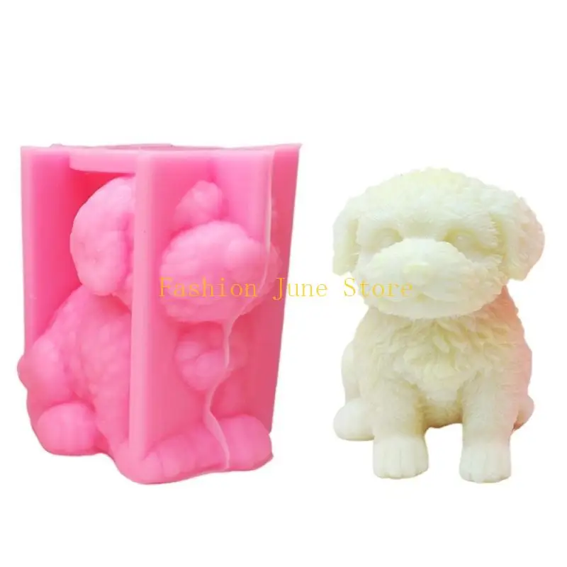N5KA Sitting Dog Silicone Ornament Mould Handmade and User Friendly Silicone Dog Mold for DIY and Soap Making