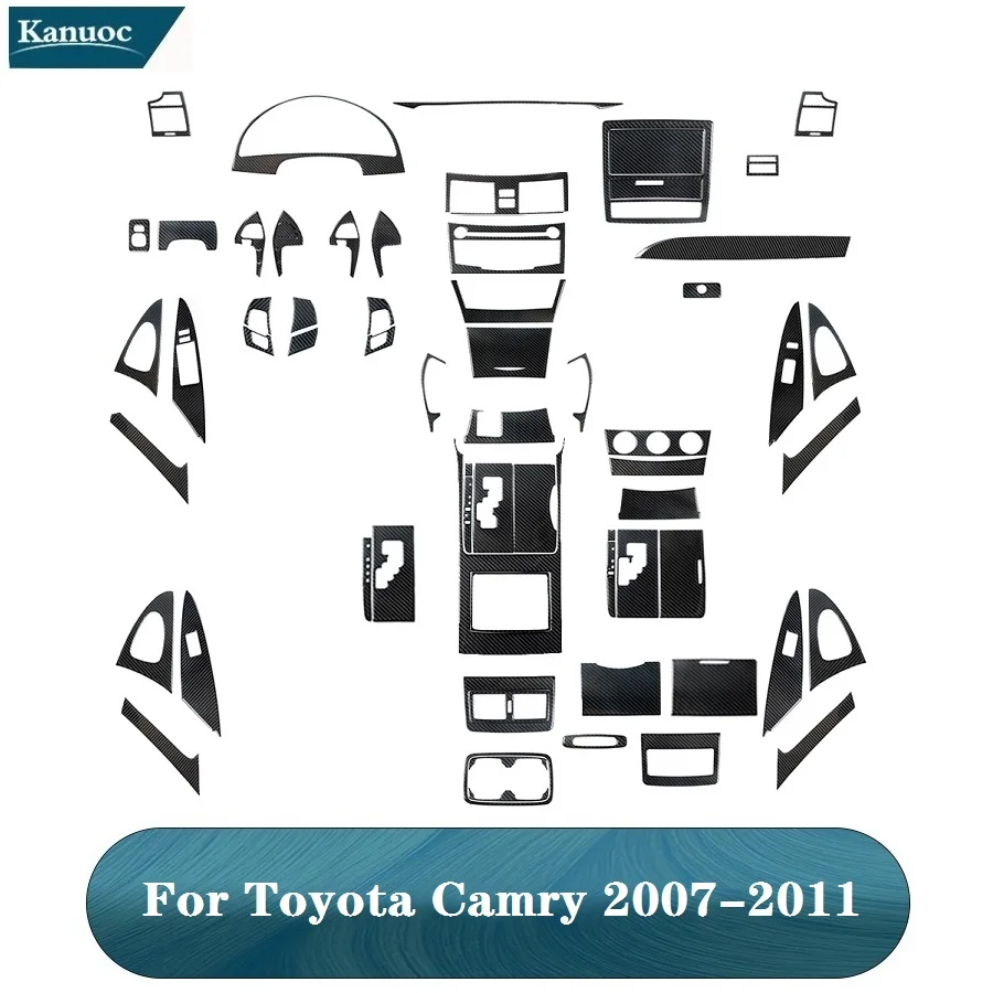 

Carbon Fiber Black Stickers Car Interior Decorative Accessories Various Parts For Toyota Camry 2007 2008 2009 2010 2011