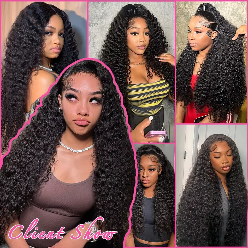 7x6 HD Transparent Deep Wave Human Hair Wig Brazilian Remy Natural Color Pre Plucked Natural Hairline Glueless Beginner Friendly Long Wigs For Women 40 46 Inches view 7