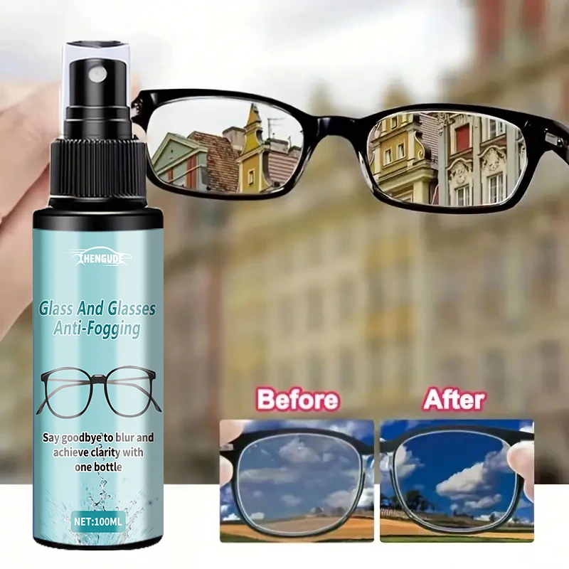 Nano Anti-Fog Spray, Suitable for Glasses, Car Windows, Swimming and Skiing Goggles, Helmets - Long-Lasting, Trace-Free Formula, Quick Application, Safe and Easy to Use, Enhances Visibility in Rainy Days, Effectively Removes Residue from Windshields, Dust, Pollen, and Other Foreign Objects
