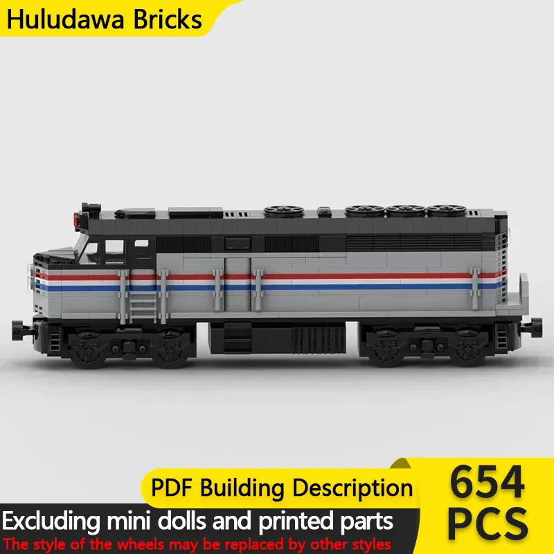 

Popular City Car Model MOC Building Bricks Railway Diesel Locomotive Modular Technology Children Toys Suit Holiday Gift Assemble