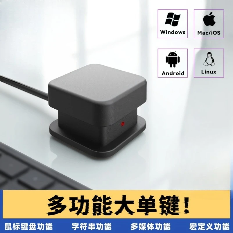 USB Wired Single Large Key Mechanical Keypad Programmable Enter Key Medical Multimedia Sleep Shortcut Button Universal