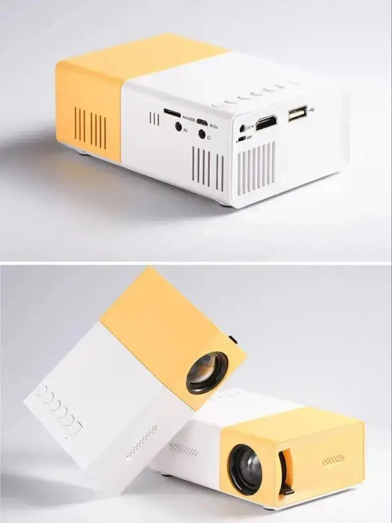 جهاز عرض YT300، جهاز عرض صغير، جهاز عرض منزلي، سهل الحمل، جهاز عرض عالي الوضوح، هدية عيد الميلاد للأصدقاء والعائلة