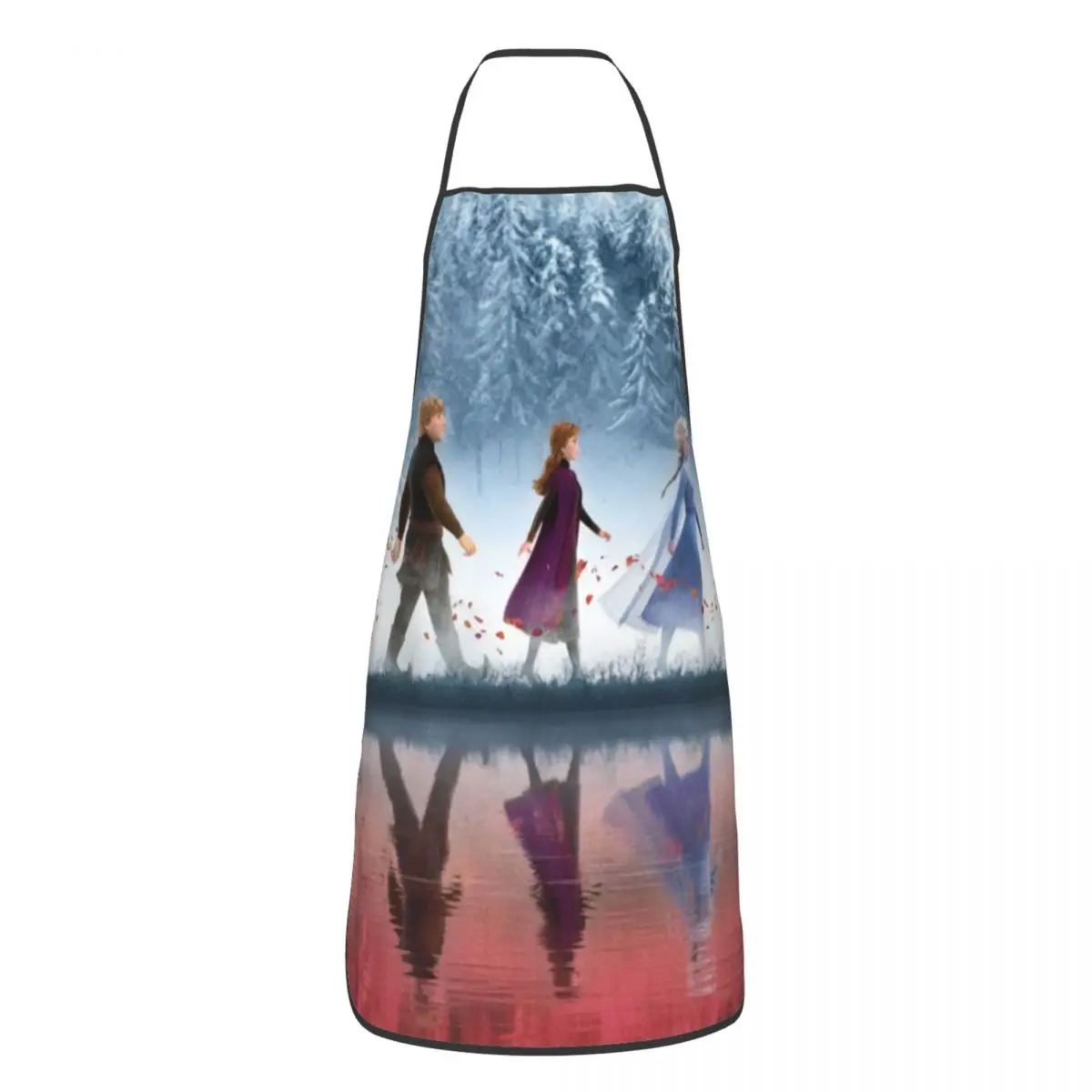 Custom Unisex Animated Movie Frozen Apron Adult Women Men Chef Tablier Cuisine for Cooking Kitchen Elsa Anna Princess Painting