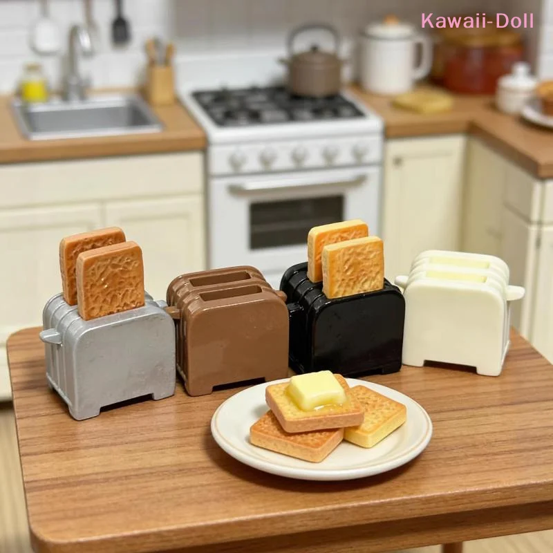 1Set Mini Breakfast Bread Machine Set Creative Dollhouse Miniature Food Toy Kitchen Scene Model Small Accessories