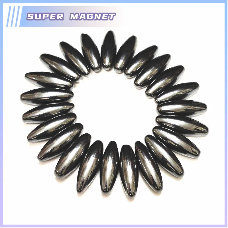 10PCS Strong Magnetic Therapy Relief Toy Oval Shape Olive Rattle Power Ferrite Magnet Beads Set Health Care Massager