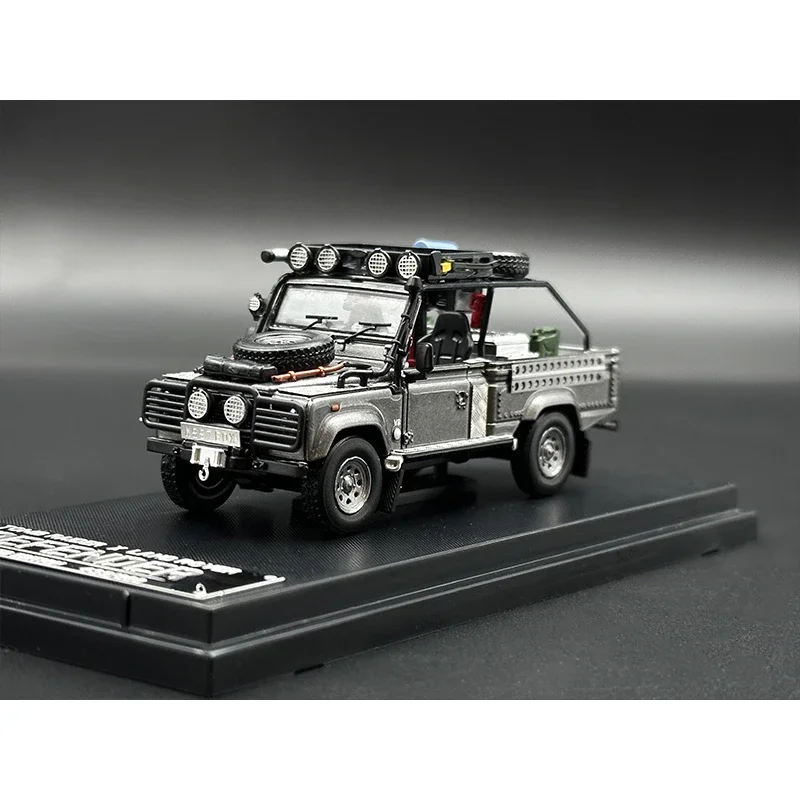 In Stock SW 1:64 Defender Pick Up Silver Many Attachments Diecast Car Model Collection Miniature Toys Street Warrior