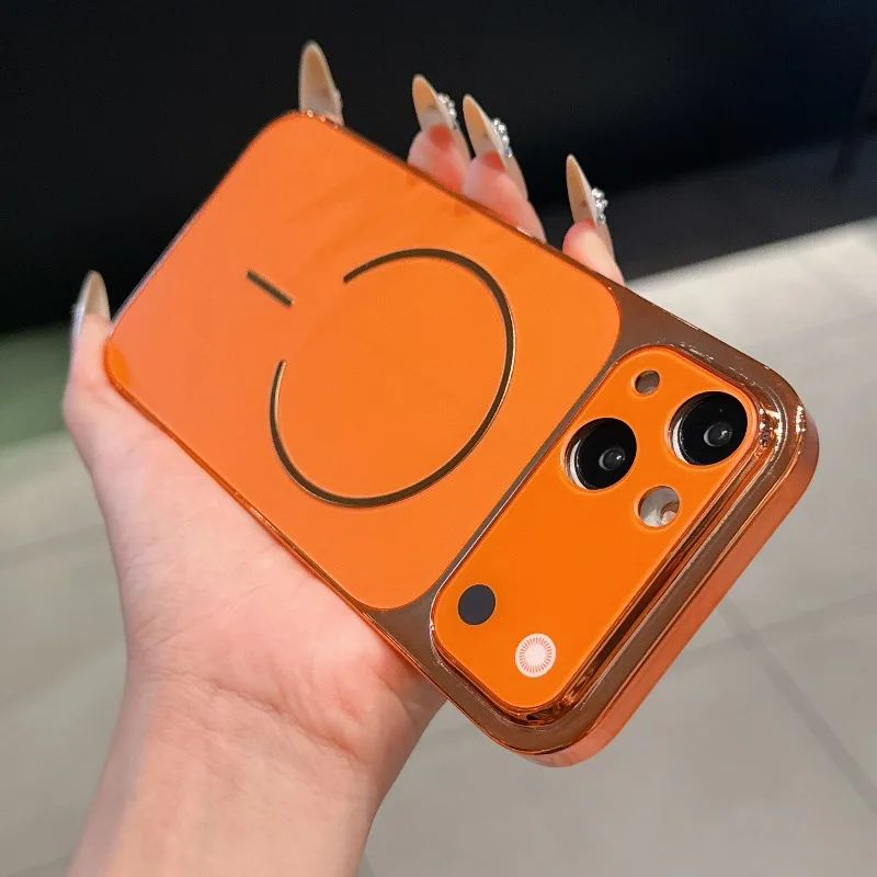 Seconds Change 17ProMax Orange Magnetische Hülle für Magsafe IPhone 17 Air 16 15 14 13 Pro Max 17Pro 16Pro IPhone17 Weiche Handyhülle