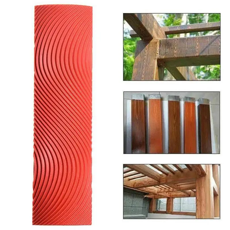 Rubber Paint Roller Imitation Wood  Pattern Wall Texture Art Rubber Wood Grain Painting Tool Home Decoration