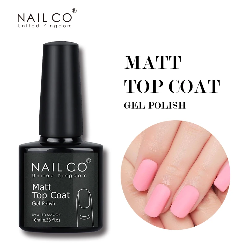 NAILCO 10 مللي ماتي أعلى هلام مسمار البولندية نقع قبالة مات معطف فوقي أعلى UV هلام التمهيدي قاعدة مسمار الفن مانيكير مات الورنيش الشفاف
