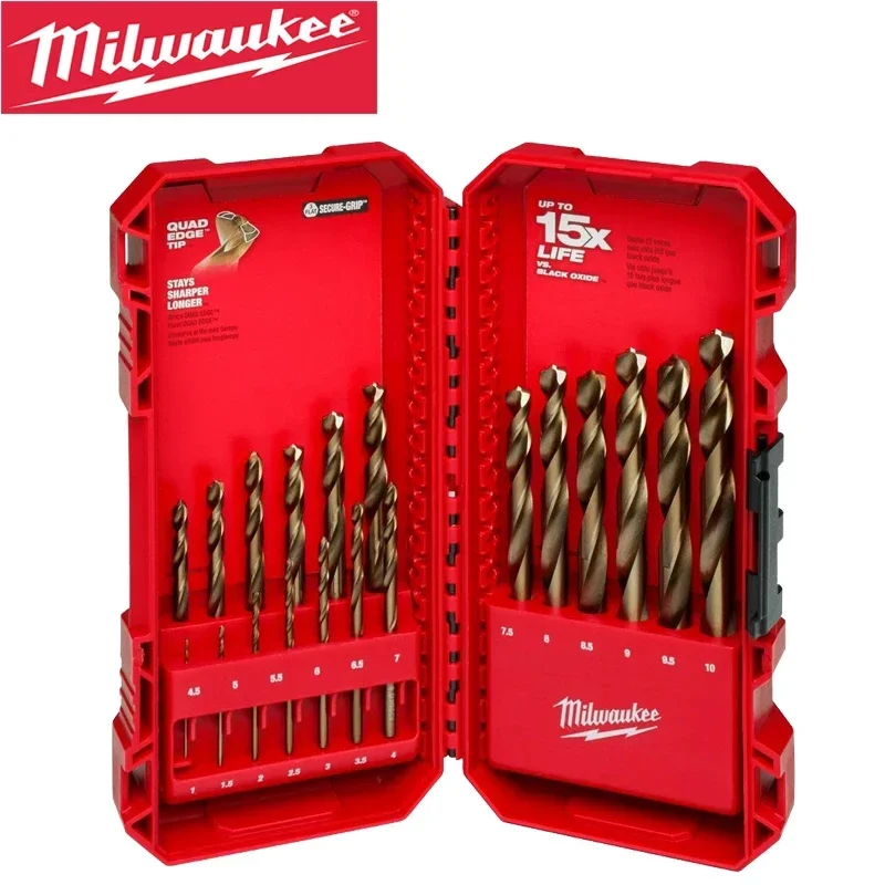 

Milwaukee 48-89-2530 19PCS Cobalt Metric Drill Bit Set PACKOUT 1-10MM Hard Metal Power Tool Accessories Twists Drill