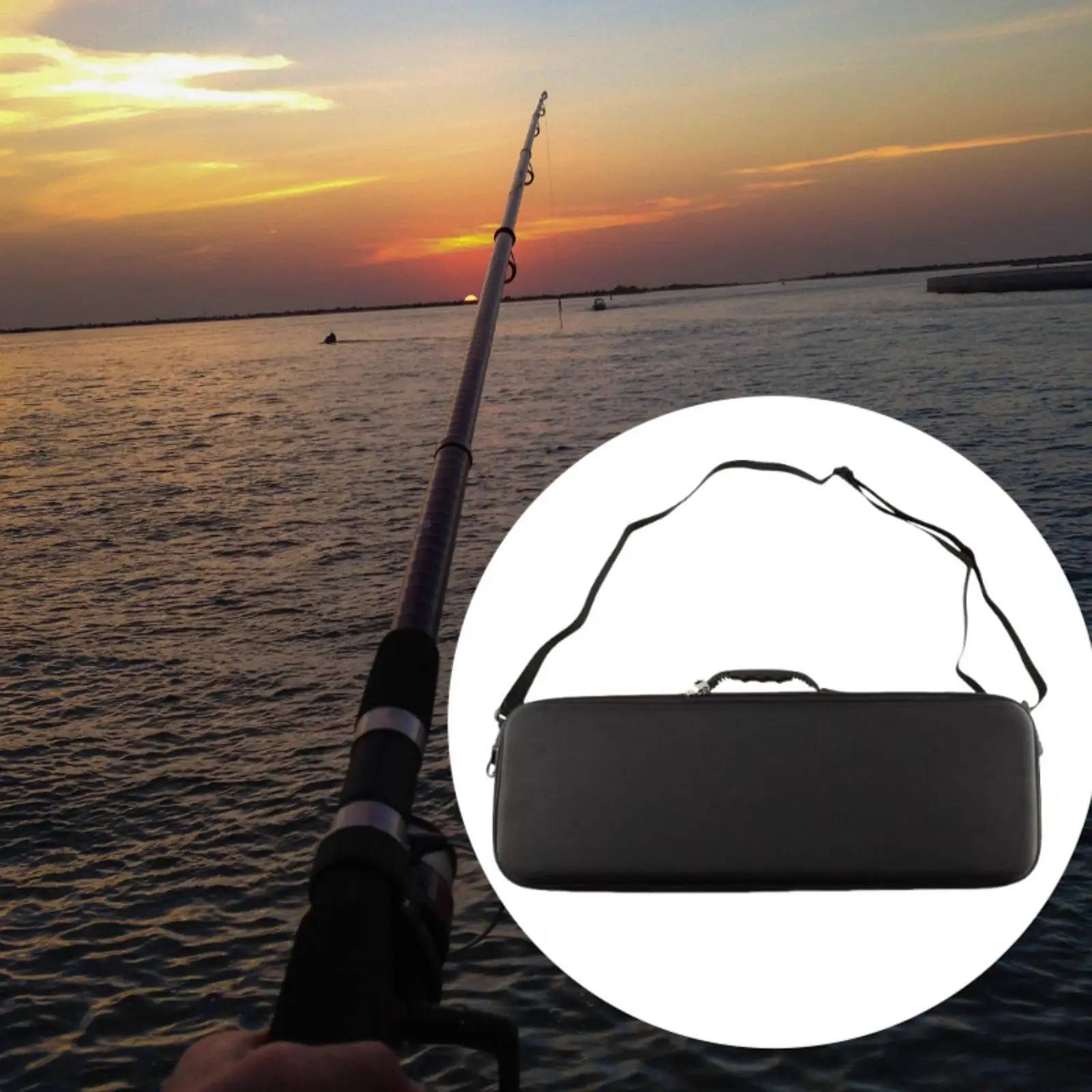 Angelrute Fall Angelrute Reel Lagerung Tasche Mehrzweck Stoßfest Organizer EVA Große Kapazität Hard Shell Tackle Tasche