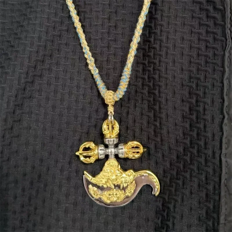 Ethnic Style Vajvakilaka Pendant Men Jewelry Personality Colorful Braided Rope Necklace Women Amulet Accessories