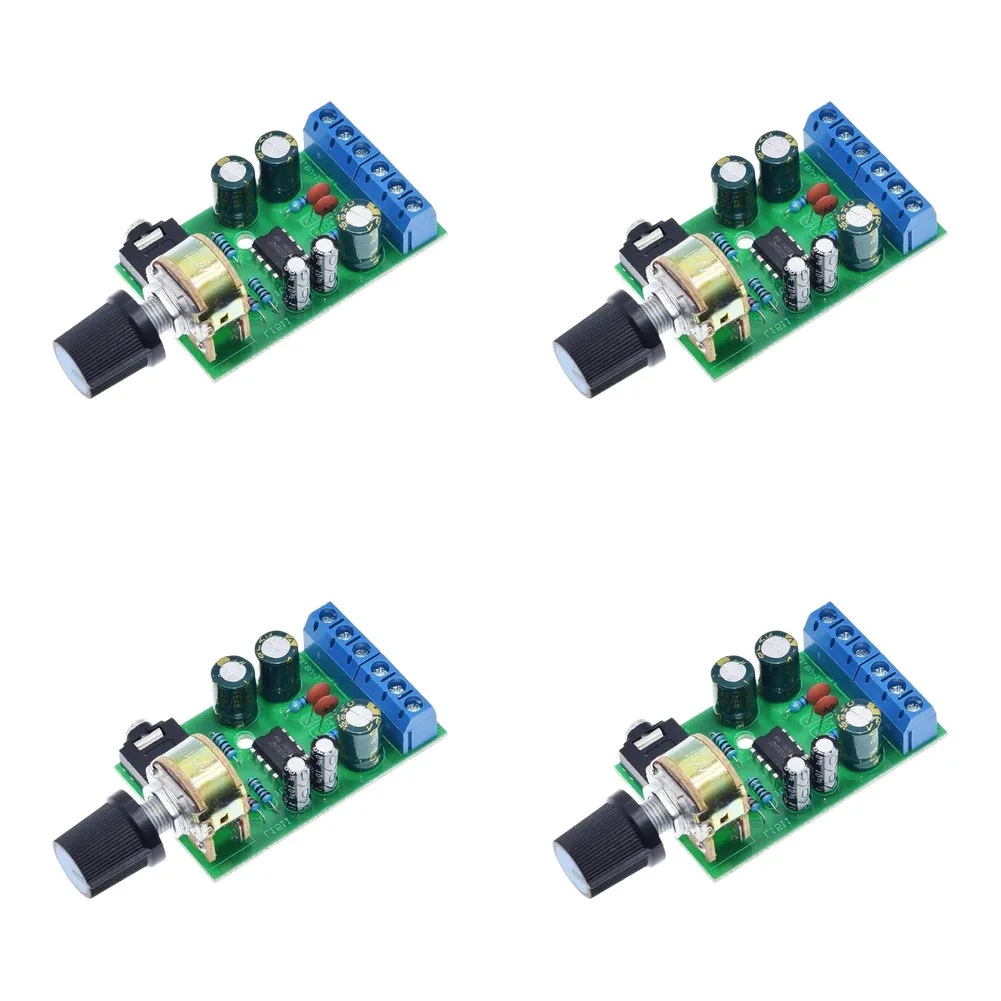 4Pcs TDA2822M Dual Channel Audio Board 1.8-12V DC Module With Volume Control For DIY Speaker Electronics