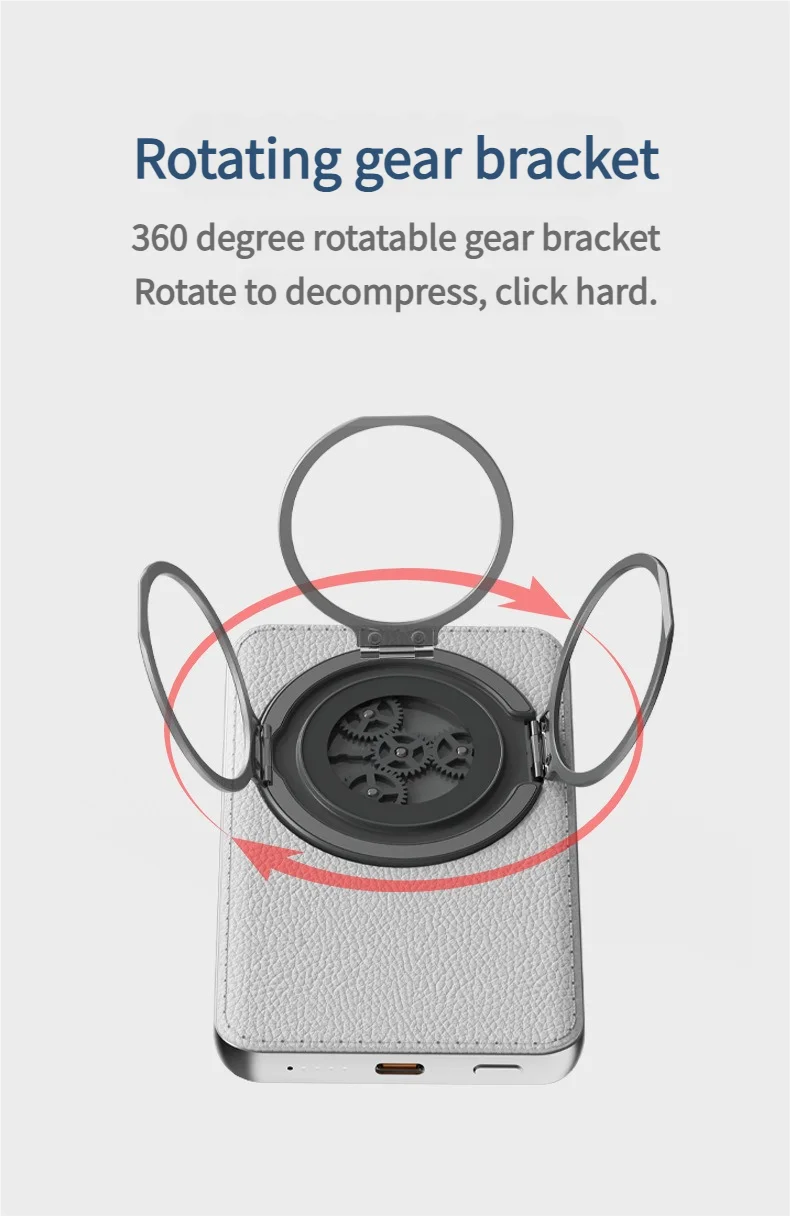 New Mechanical Style With Bracket 10000mah Power Bank For MagSafe Magnetic Wireless Fast Charging Portable Battery For iPhone