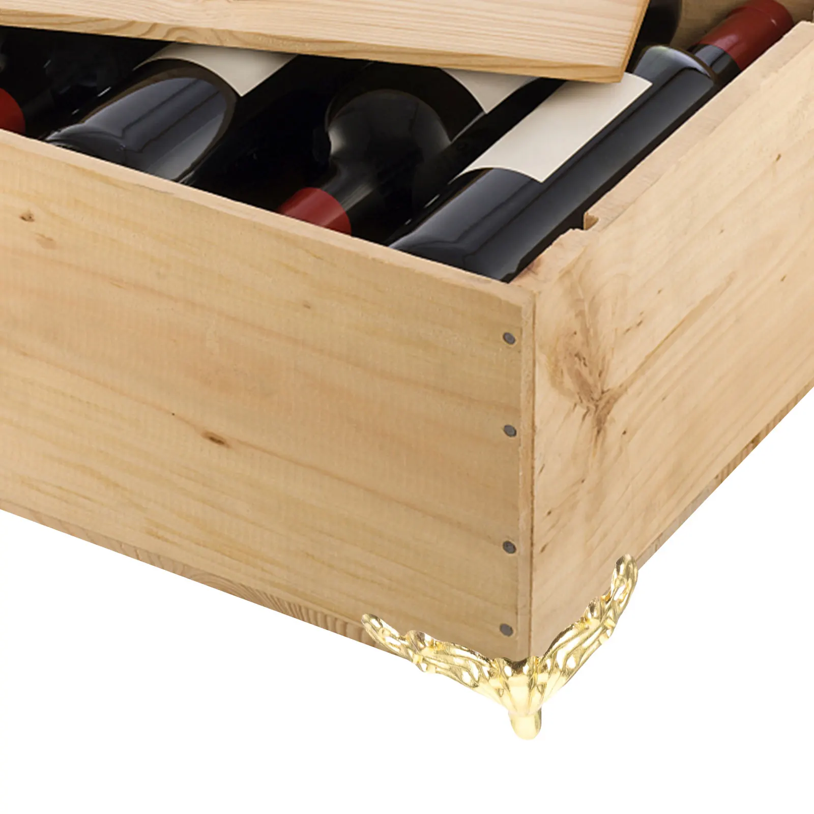 

20Pcs Gold Retro Wooden Case Legs Decorative Furniture Bases Jewelry Box Support Protective Feet Wooden Case Legs